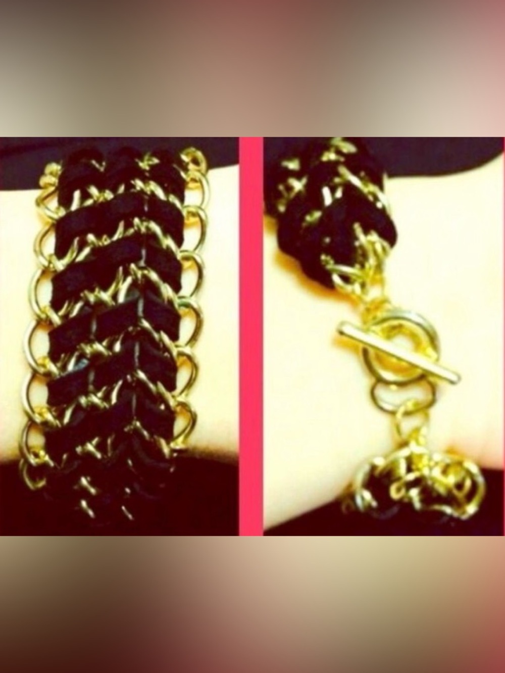Black Gold Chain Bracelet